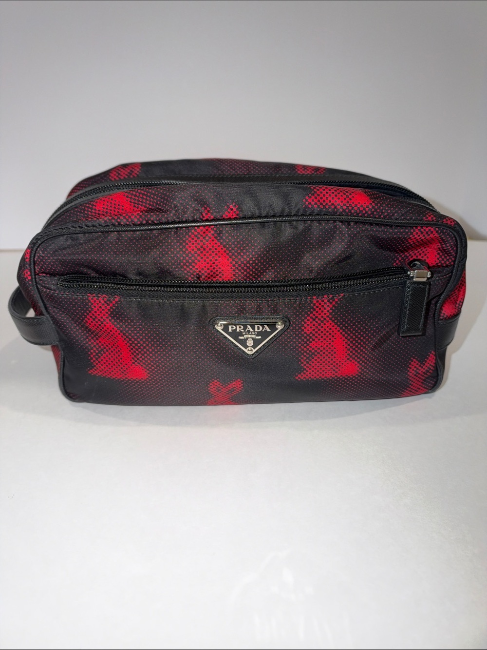 Prada 2NA818 Tessuto Rabbit Print Travel Bag - Nero/Lacca